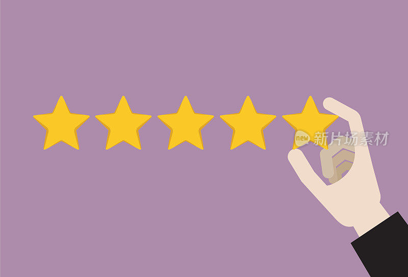 Businessman giving five stars rating